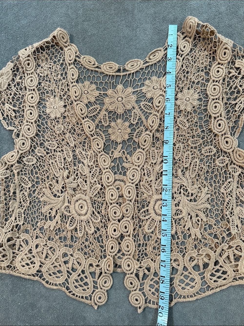 Lace Crochet Cap Sleeve Cardigan - Picture 4 of 4